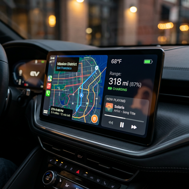 iDash IPS Retina display with CarPlay navigation